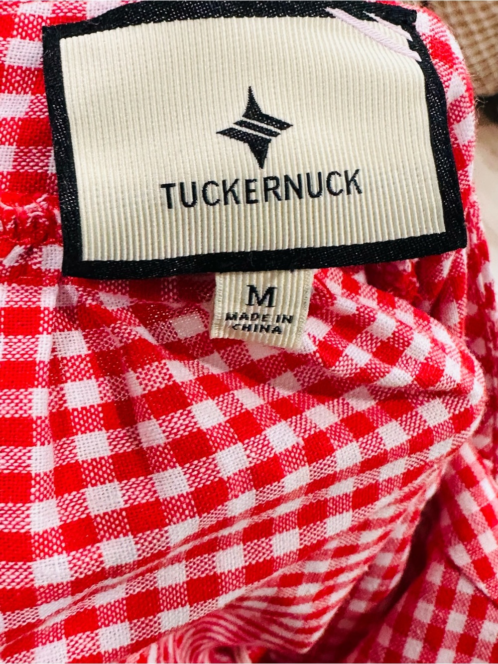 Tuckernuck Red Gingham Marcie Dress Sz M Feminine Costal Preppy Summer Casual - Picture 9 of 15